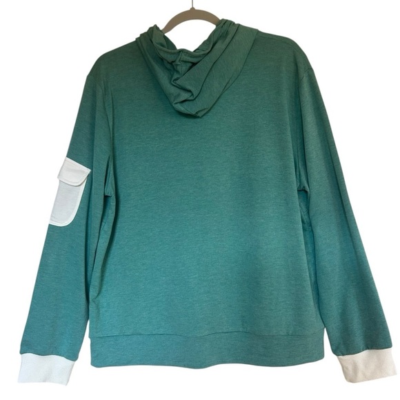Wanakome Teal Half Zip Pullover Hoodie XXL Cozy Comfy - Picture 8 of 11